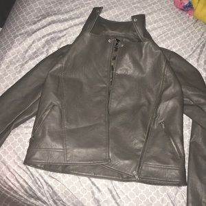 Grey leather jacket
